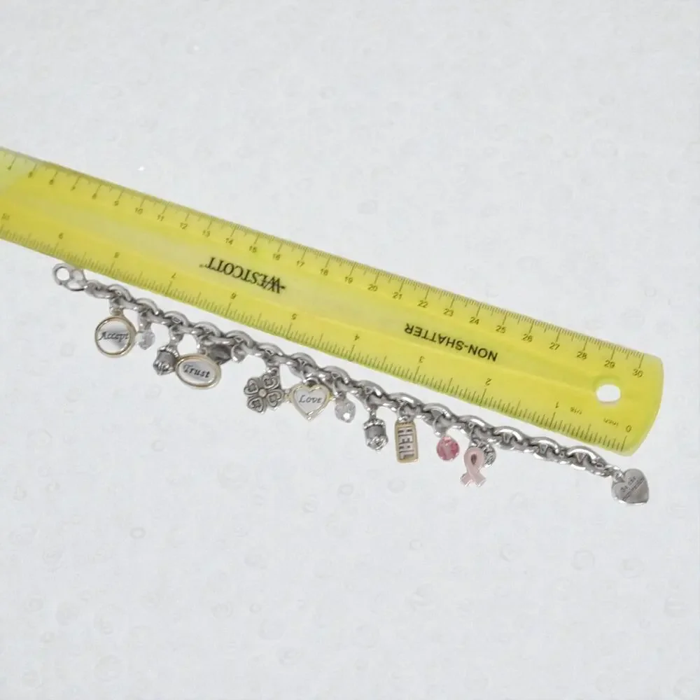 Brighton Power of Pink Charm Bracelet 2006 Retired Breast Cancer Awareness